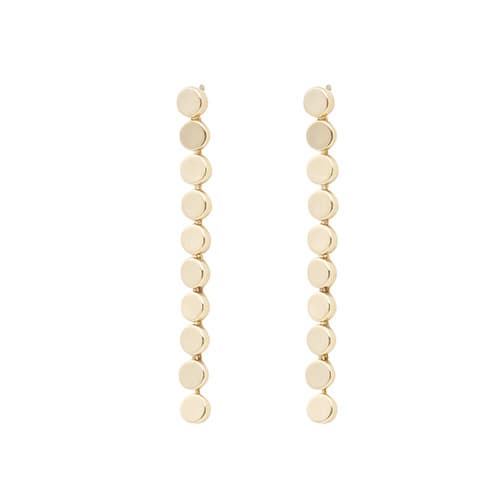 Flat Chain Linear Drop Earrings 18K Gold Plated _Length 45mm